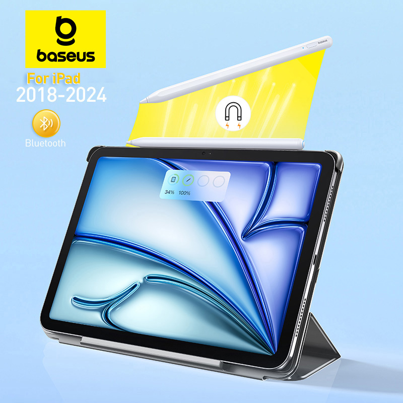 Baseus For Apple Pencil Magnetic Bluetooth Stylus Pen for iPad Pro Air 4 Air 5 2021-2024 Led Battery Palm Rejection Touch Pen