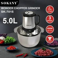 Houselin 5-liters Meat Grinder, 800W Electric Food Processors for Baby Food, Meat, Onion, Vegetables, Fruits 1