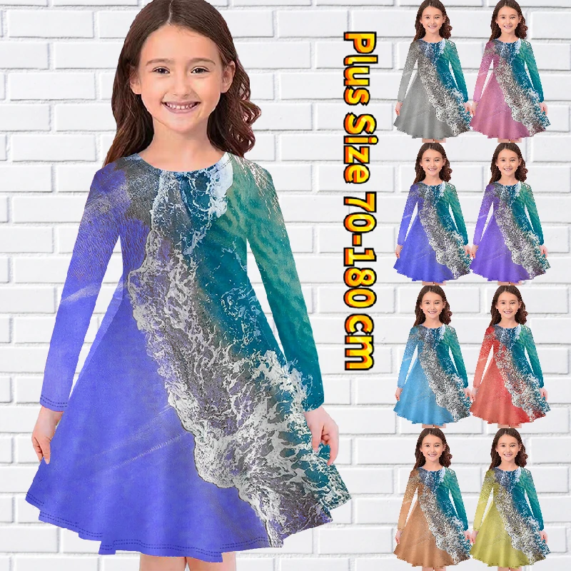 

Платье-миди с круглым вырезом, длинным рукавом и принтом