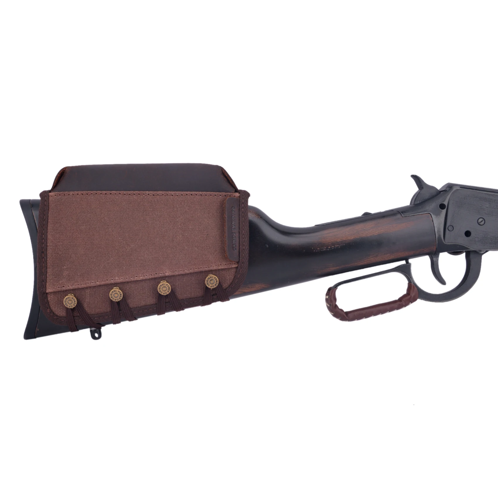 Leather Canvas Rifle Gun Buttstock Cover, Non-Slip Cheek Rest Pad for right or left handed