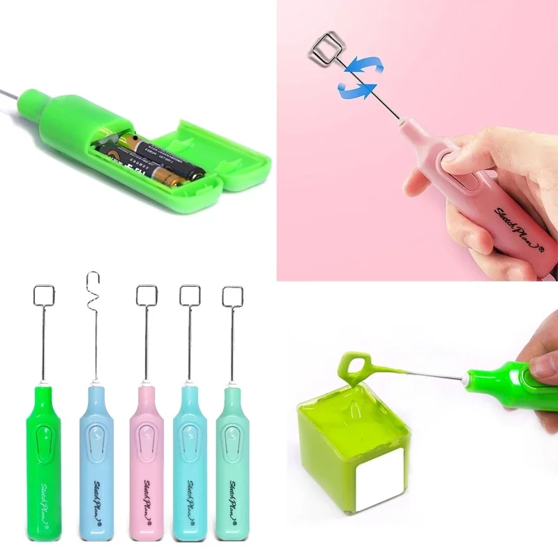 Epoxy Resin Stirrer for Crafts Tumbler Replaceable Electric Tumbler Mixer Handheld Battery Operated Epoxy Mixing