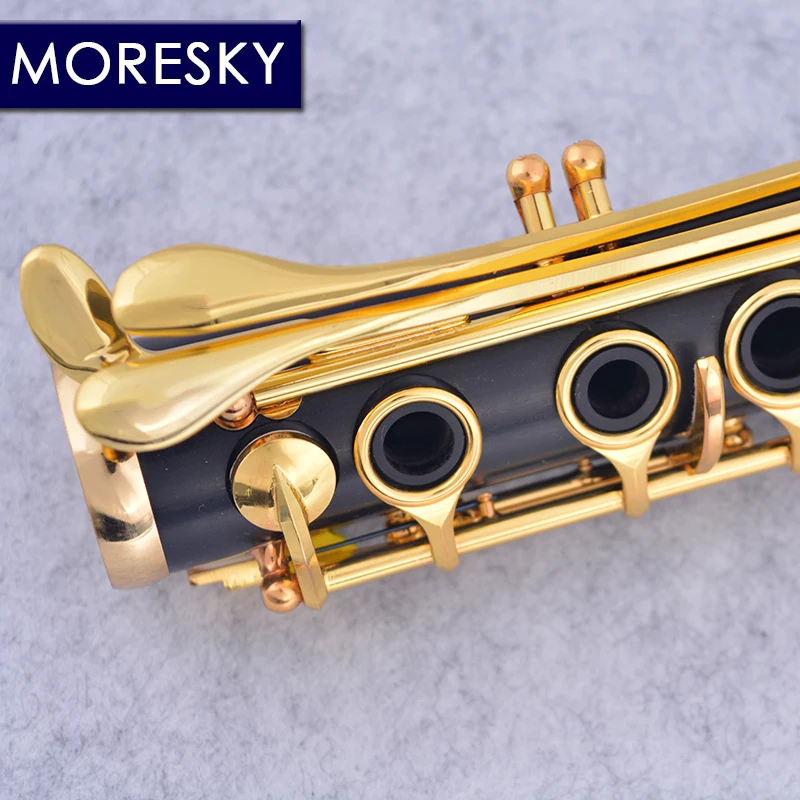 MORESKY Clarinet Bb Wood Ebony Gold-plated 17 Keys Grenadilla Sib Klarnet M62(OEM)