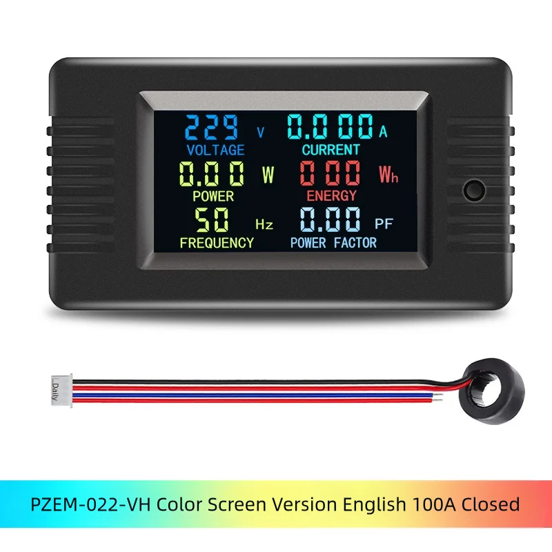 Y5GD 다기능 AC110V/220V 전류 전력계 컬러 LCD 디지털 디스플레이 전력 모니터 100A 고정밀 모니터
