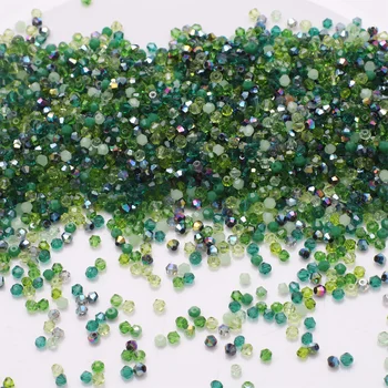 500 Pcs/Lot 2mm 3mm Faceted Crystal Glass Bicone Beads DIY Making Bracelets Necklace Earings For Art Craft Handmade Phone Chain