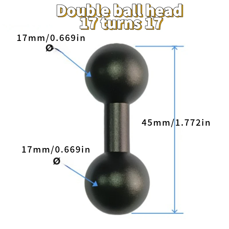 Aluminum Alloy Double Ball Head Motorcycle Camera Mounting Bracket