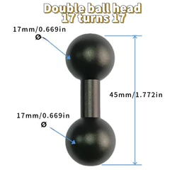 Aluminum Alloy Double Ball Head Motorcycle Camera Mounting Bracket - 17 to 17mm