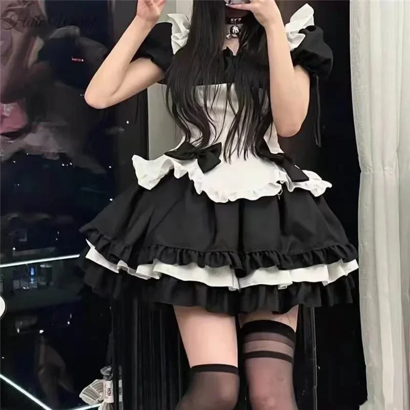 Lolita Dress Lolita Suspender Dress Lolita Cosplay Costumes Large Size Tie up Maid Anime Costume For Daily Wear
