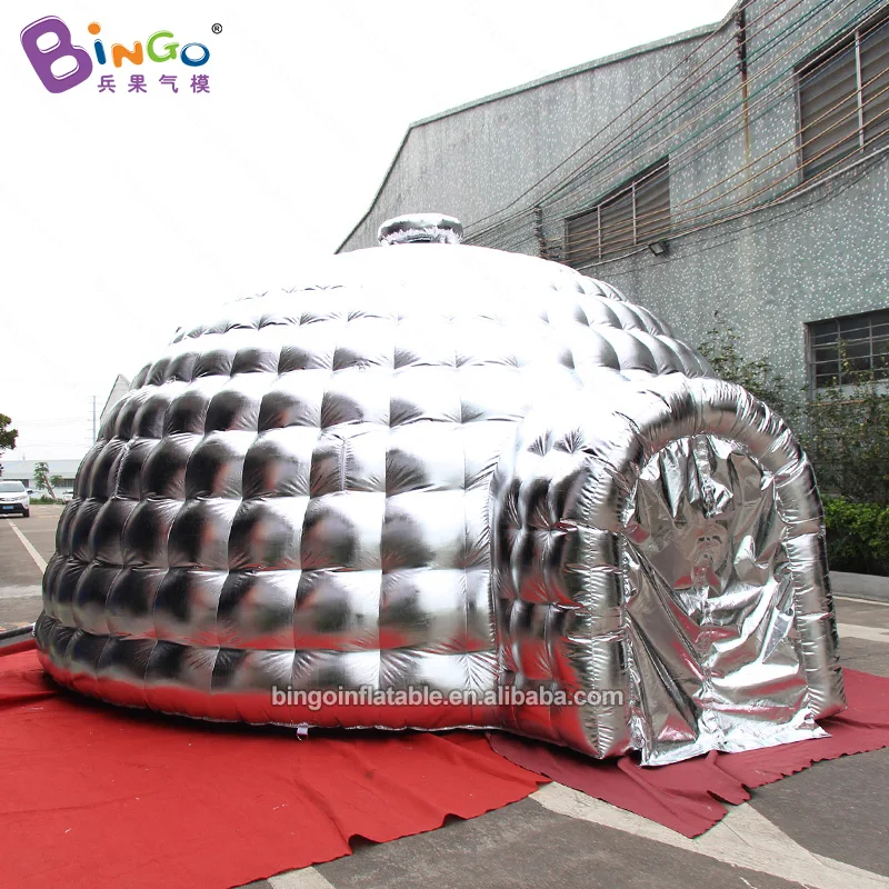 Hot Sale Inflatable Nighclub Onion Dome Tent Inflatable Silvery Tent Inflatable Outer Silver And Inner White Tent For Party 5