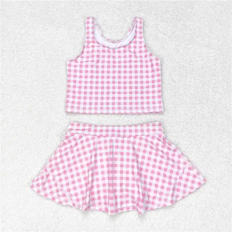 طفل فتاة الصيف رياضية Acive ارتداء مع القلاع الزرقاء سترة يوجا أعلى الرياضة Skorts طفل الفتيات الملابس فساتين مجموعات