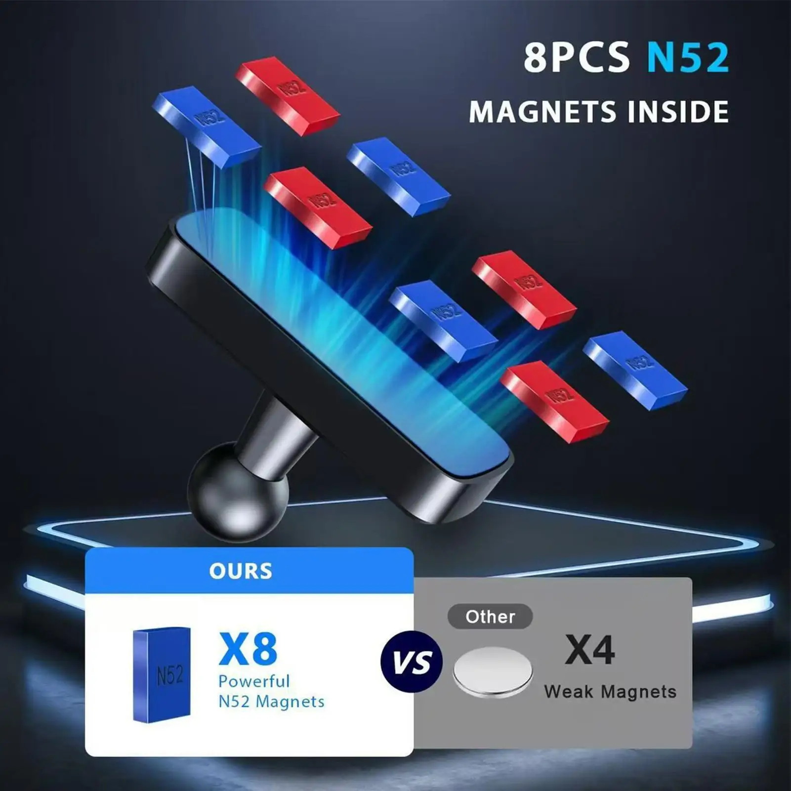 Golf Cart Magnetic Phone Mount Magnet Golf Cart Cell Phone Holder Multifunctional Smartphone Bracket On-course Accessories For