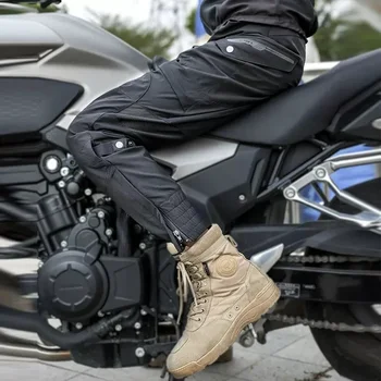 DUHAN Summer Airflow Cycling Pants Breathable Motocross Pants Waterproof Motorcycle Pants Built-in Detachable CE Protective Gear