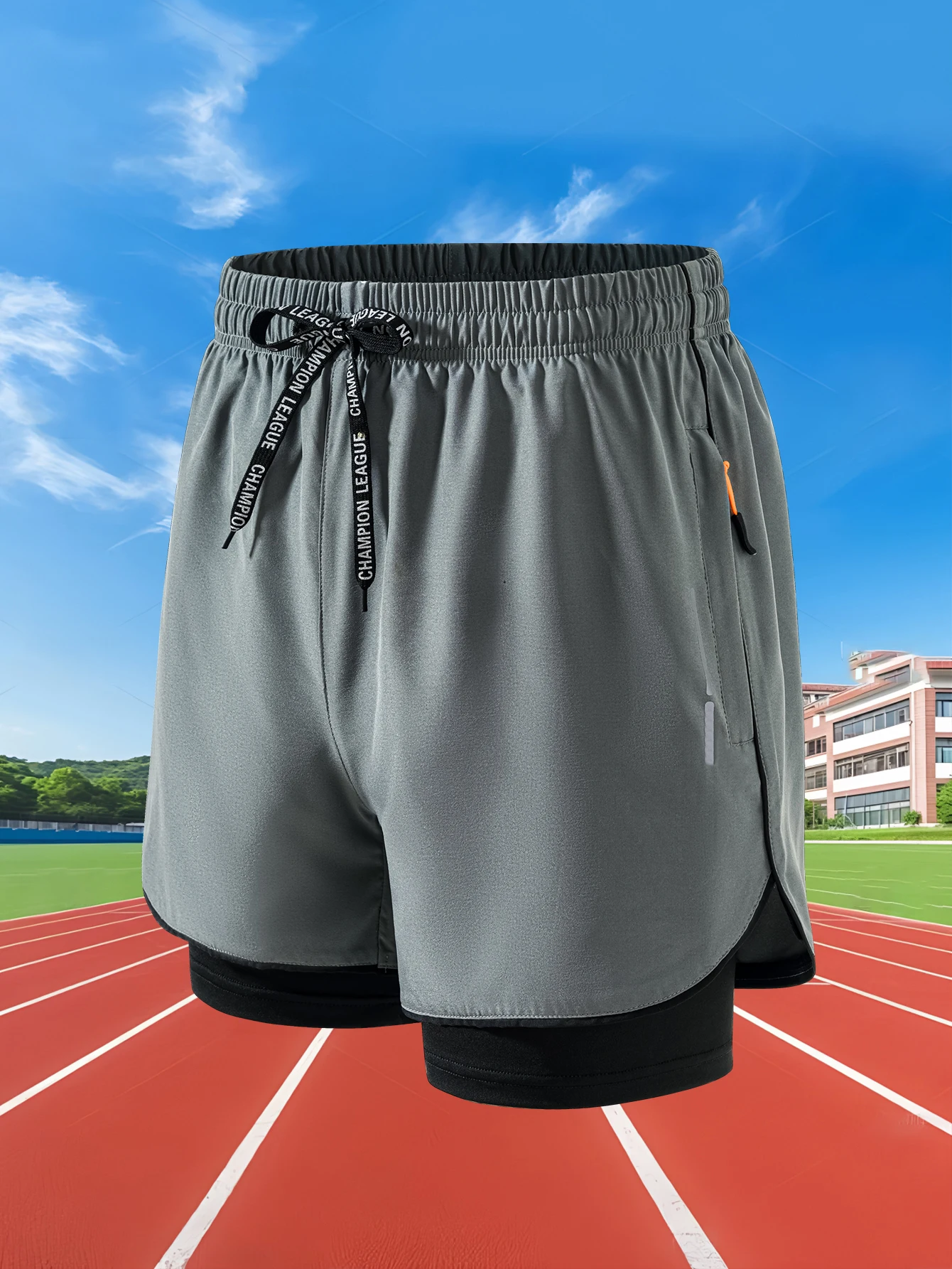 Verão masculino correndo shorts de fitness ginásio treinamento 2 em 1 shorts esportivos secagem rápida treino jogging shorts de deck duplo
