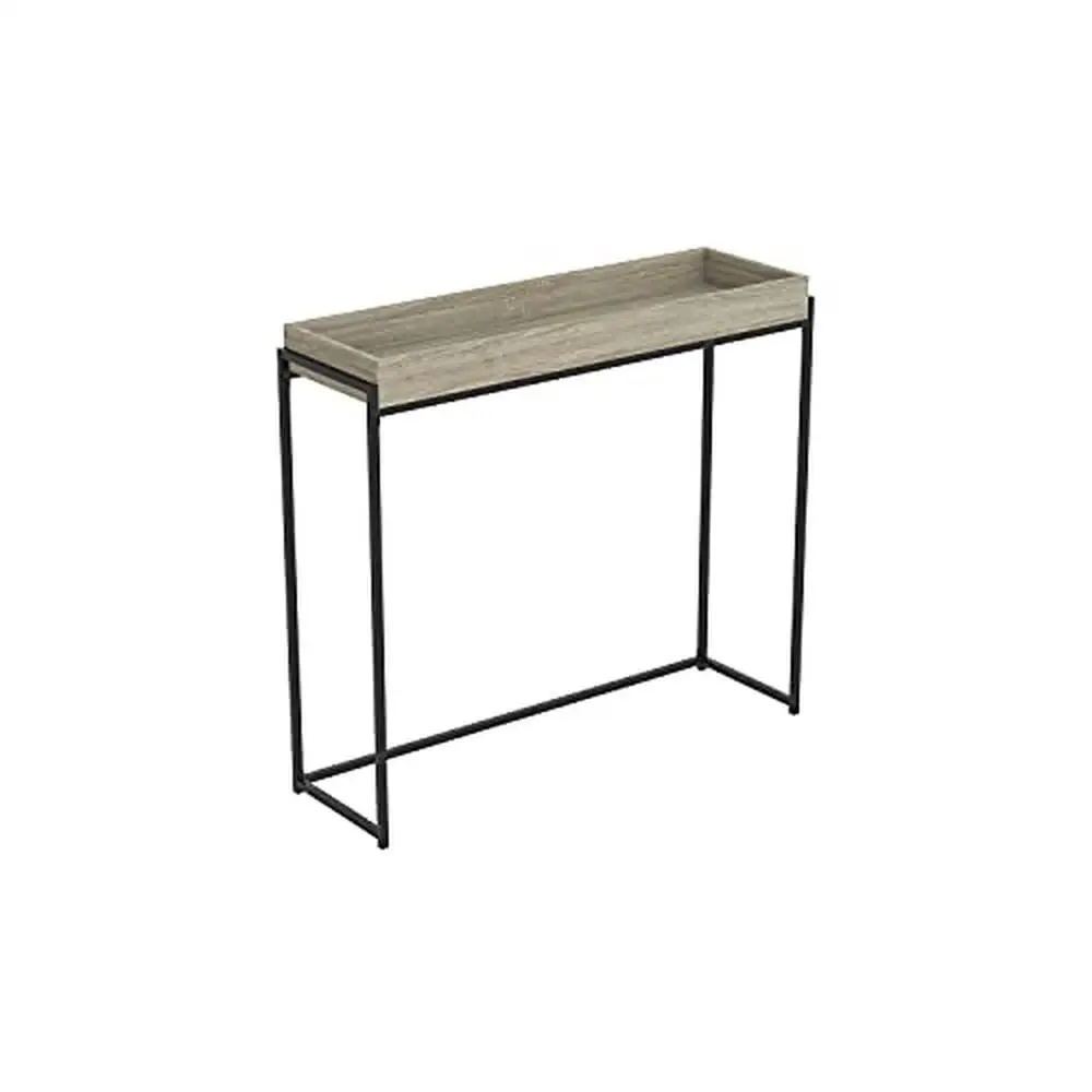 

Rectangular Console Table with Storage Dark Taupe Modern Entryway Furniture 9.5"D x 12"W x 35.5"H