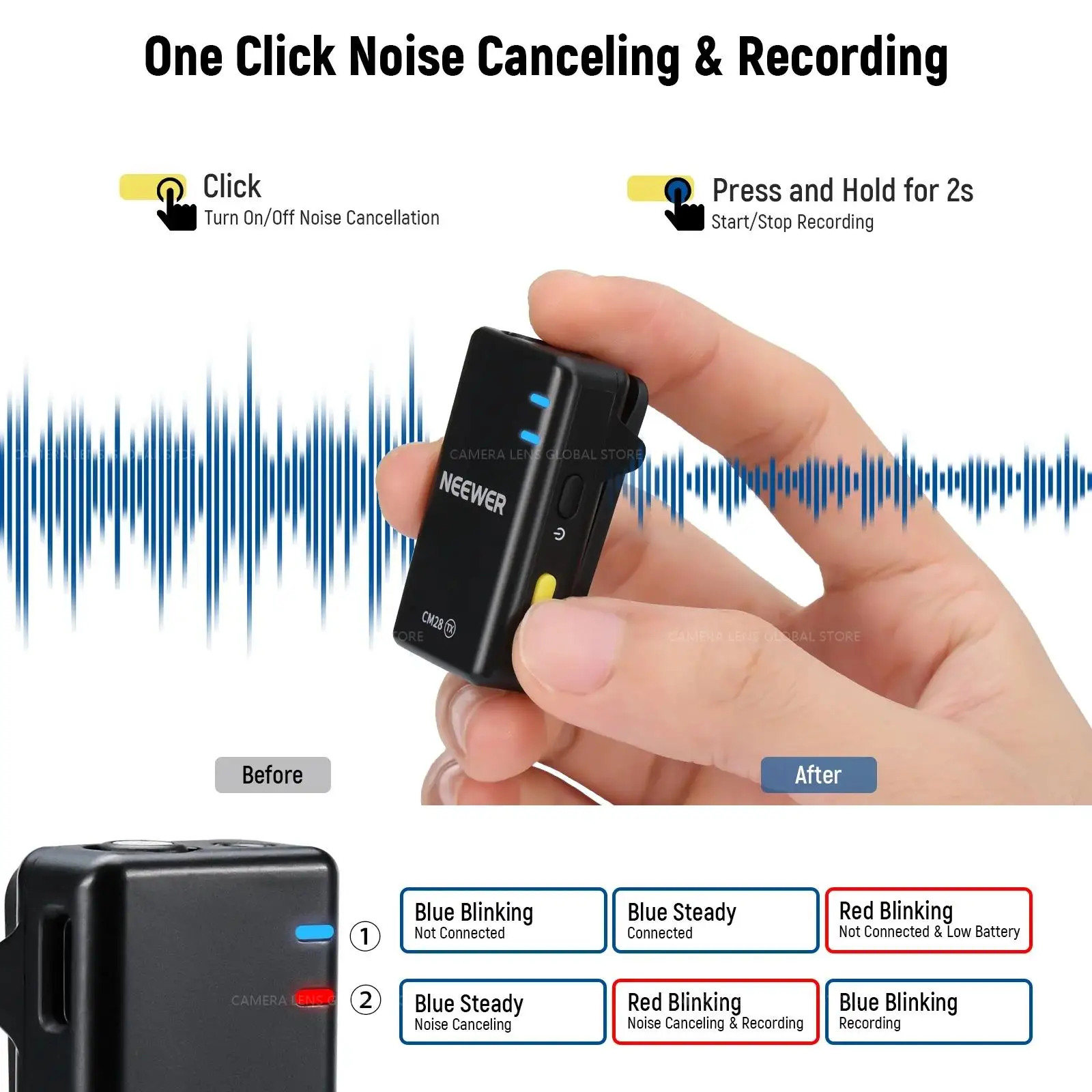 11    NEEWER CM28  ߸ ũ ý( ̽ ), 1Ŭ  , 48KHz 9ð  4GB  ġ 16Ʈ   ʱ ũ Tik-Tok 