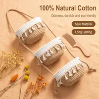 3-Tier Hand woven Cotton Hanging Baskets Wall-Mounted Storage Basket for Bathroom Kitchen Storage Hanging Bag Bedroom Decorative 3