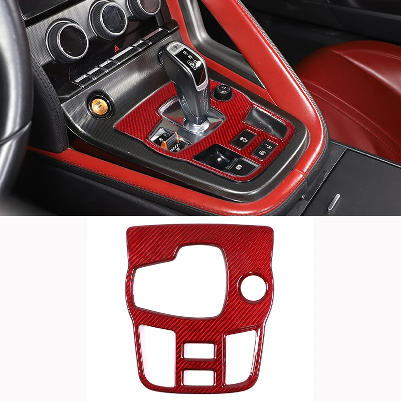 Garniture d'autocollant de cadre de couverture de panneau de changement de  vitesse de console centrale de voiture de vraie fibre de carbone pour la  F-TYPE de salariés 2013-2022 accessoires intérieurs - AliExpress