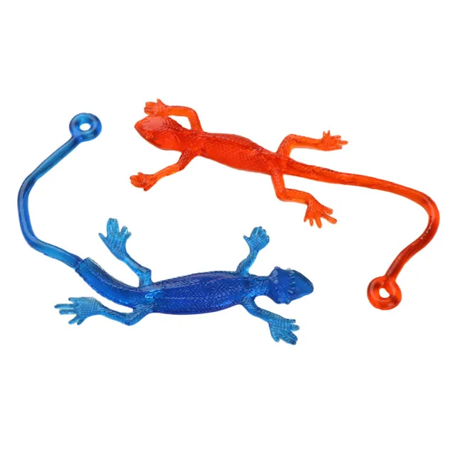 5/10PCS Multi-color Stretchy Sticky Toys Funny Sticky Lizard Animals Hand Toys for Kids Party Favors Gadgets Gag Toy 5