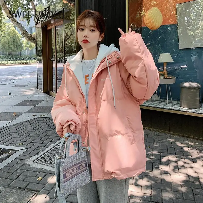 Winter Jacket Women Overcoat Thick Down Cotton Padded Short Parkas Mujer  Casual Hooded Bubble Coat Female Fashion Tide