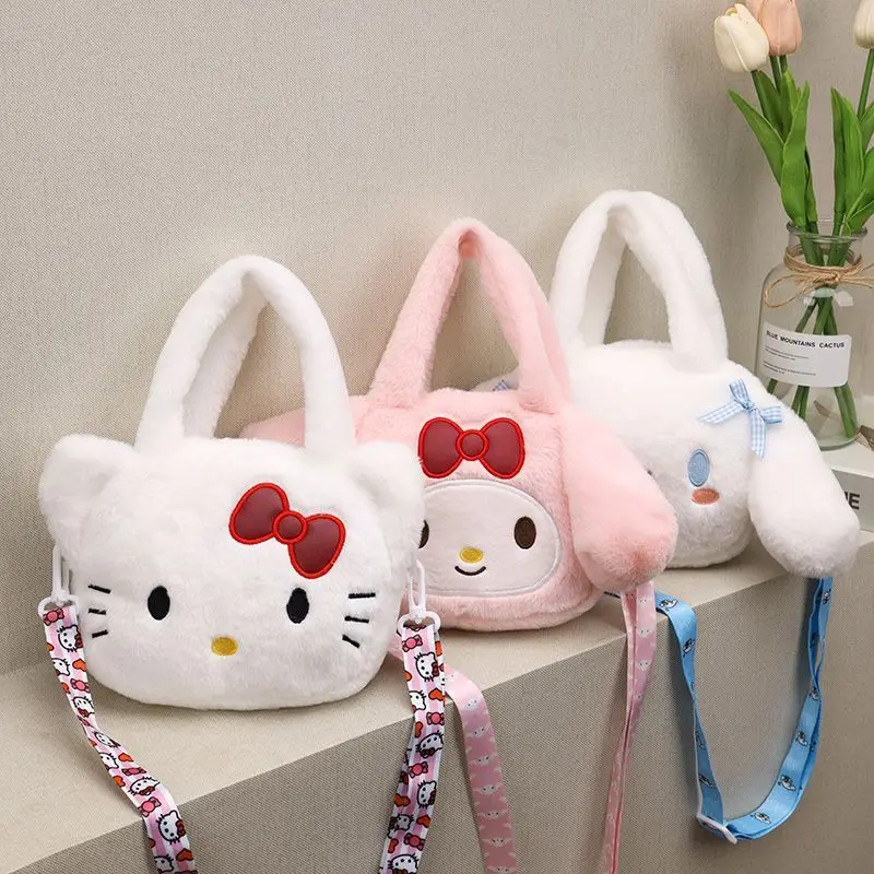 Sanrio Hello Kitty Kawaii Waist Bag Cartoon Cat Girl Fanny Pack Plush Cinnamoroll Cute Melody Embroidery Crossbody Bag Handbag crossbody bags waist packs