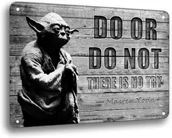 Vintage Tin Movie Sign - Inspirational Quote Do or Do Not, There Is No Try - Motivational and Humorous Wall Art Decor - 20x30cm