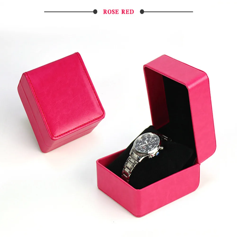 Watch Storage Box Retro Style Jewellery Organizer Packaging Case Solid Color Gift Display
