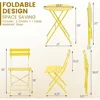 Outdoor 3 Piece Patio Bistro Set, Folding Bistro Table and 2 Folding Chairs, Patio Conversation Furniture Set, Space Savi 6