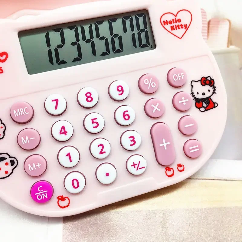 Hello Kitty Calculator Portable Foldable Vanity Mirror Cute Cartoon Girl Kids Learning Calculator Stationery School Supplies hello kitty calculator
