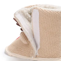 Baby Knitted Snow Boots Baby Boy Baby Girl Baby Christmas Shoes Cute Reindeer Plush Lined Walking Shoes 5