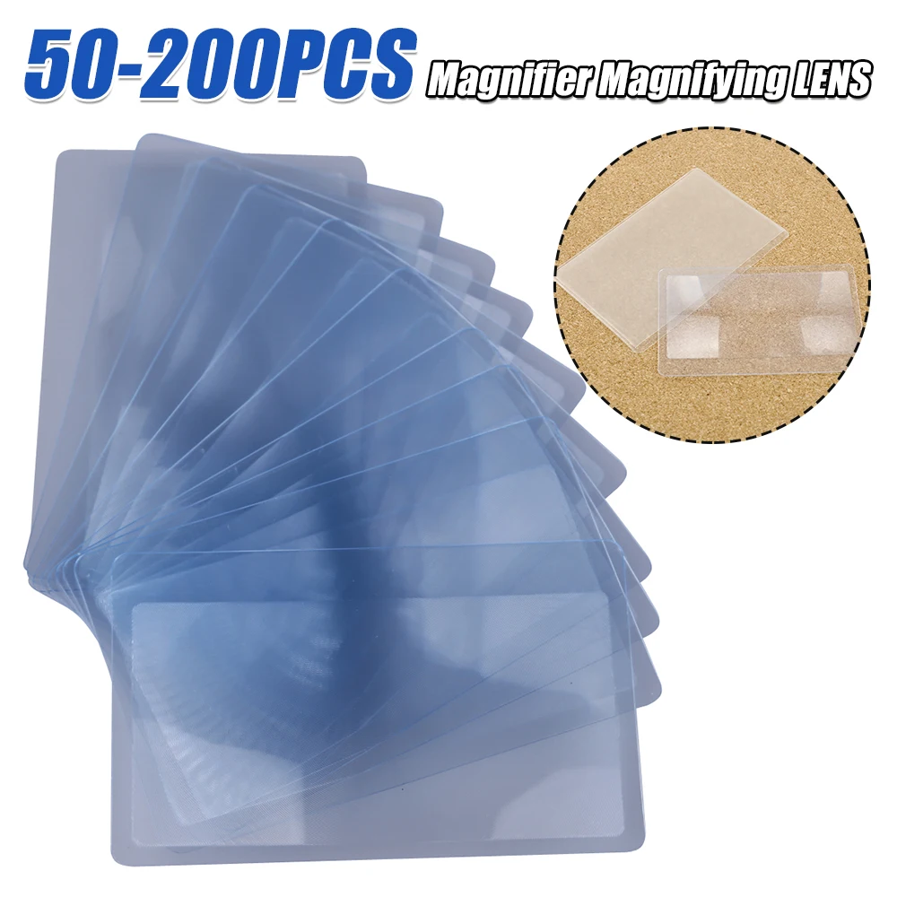 50-200PCS Credit Card 3 X Magnifier Magnification Magnifying Fresnel ...
