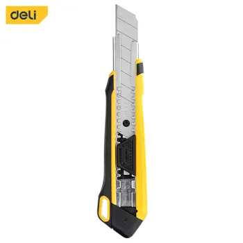 Deli Cutter SK4 Blade Utility Knife Plastic Handle Coated Blade Cutter Safety Box Opener Tool Office Home Cutting Tools 1