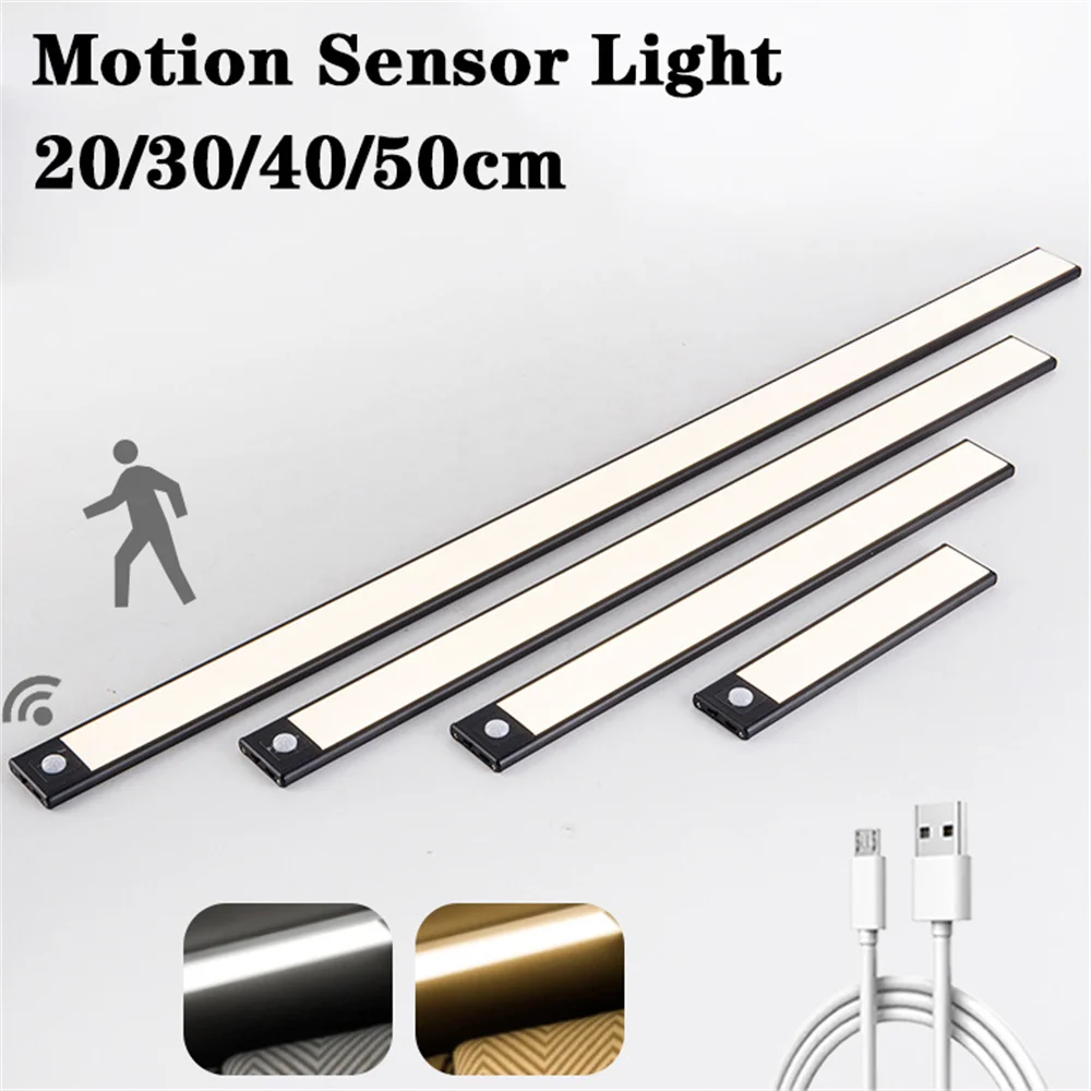 

LED Motion Sensor Wireless USB Closet Night Light Wardrobe Night Lights Kitchen Cabinet Bedroom Wardrobe Magnetic Night Light