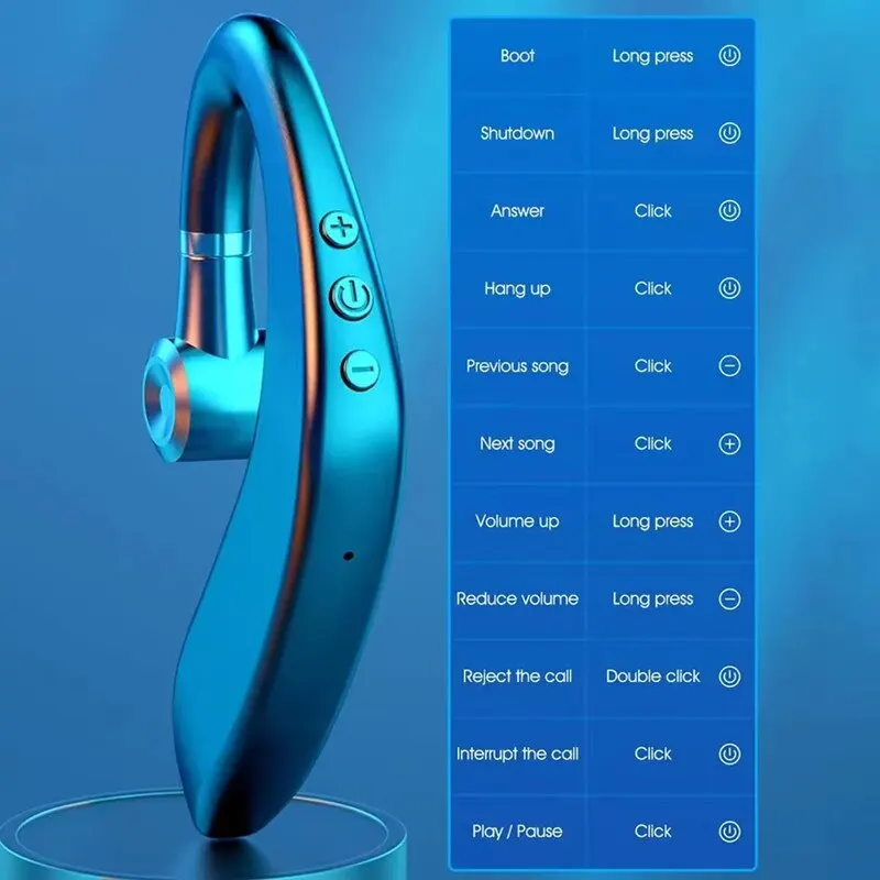 Bluetooth Headset HandsFree Wireless Business Headset Driver Call Sports Headset for iPhone Sansung Huawei Xiaomi 6