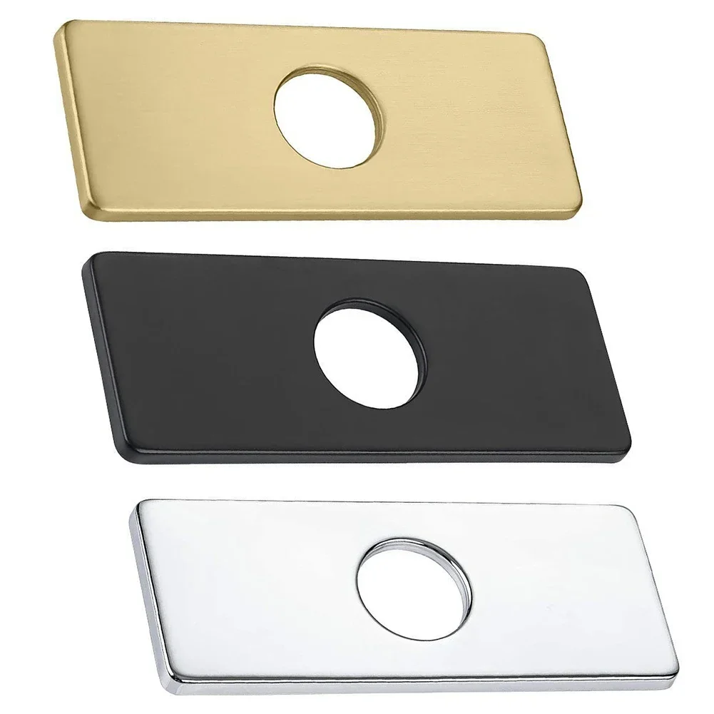 Faucet Plate Hole Tap Cover Deck Plate Black , Gold , Silver 304 Stainless Steel Bathroom Kitchen Sink Faucet Cover