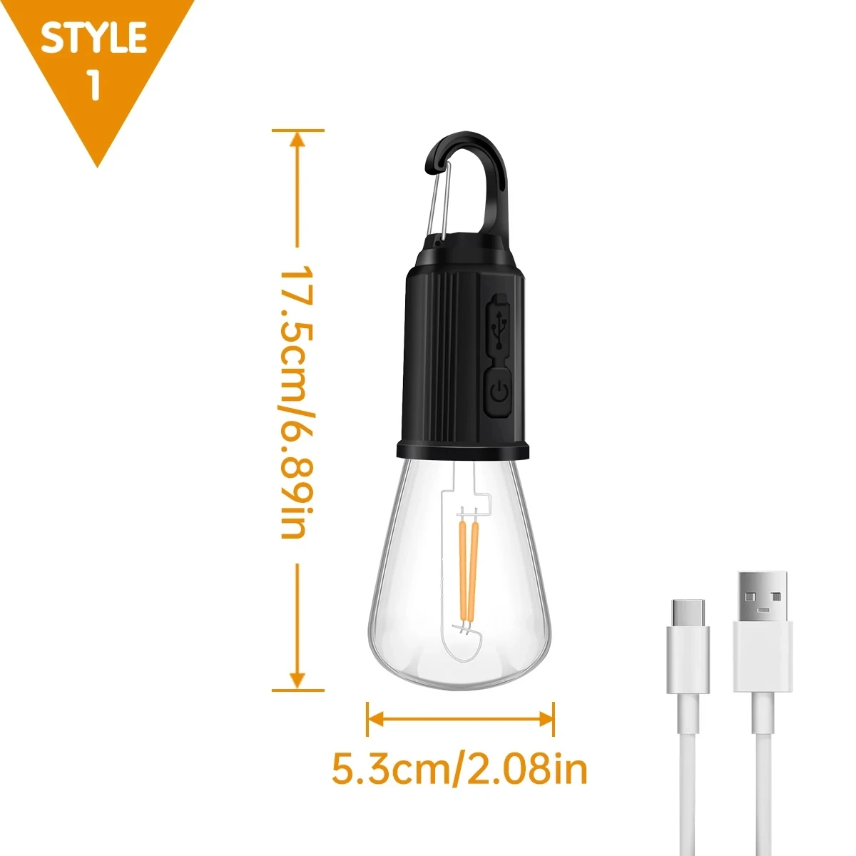 ตัวเลือกสินค้า ไฟ LED ตั้งแคมป์ USB 3 โหมด หรี่แสงได้