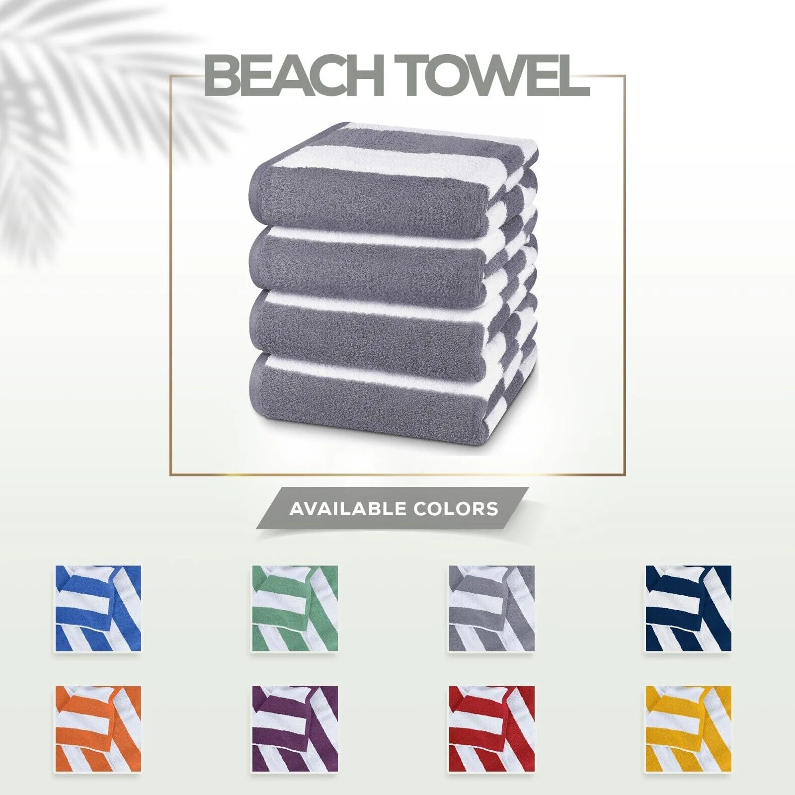 

US Pack of 24 Towels Cabana Stripe Beach Towel 30x60 Inc Utopia Towels