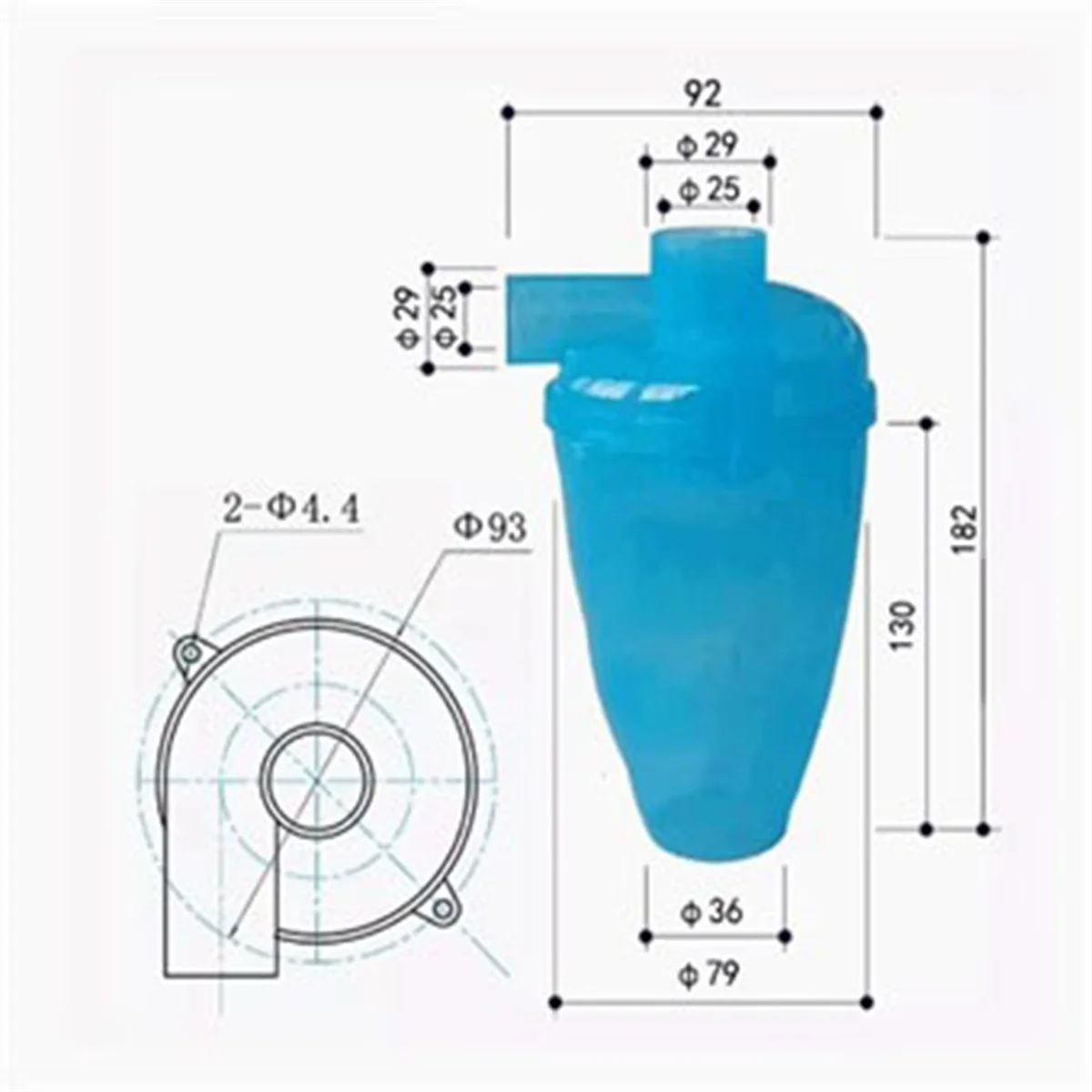 Collettore di polveri Cyclone Mini piccolo estrattore industriale strumento per la lavorazione del legno aspirapolvere filtro separazione casa fai da te - immagine 2