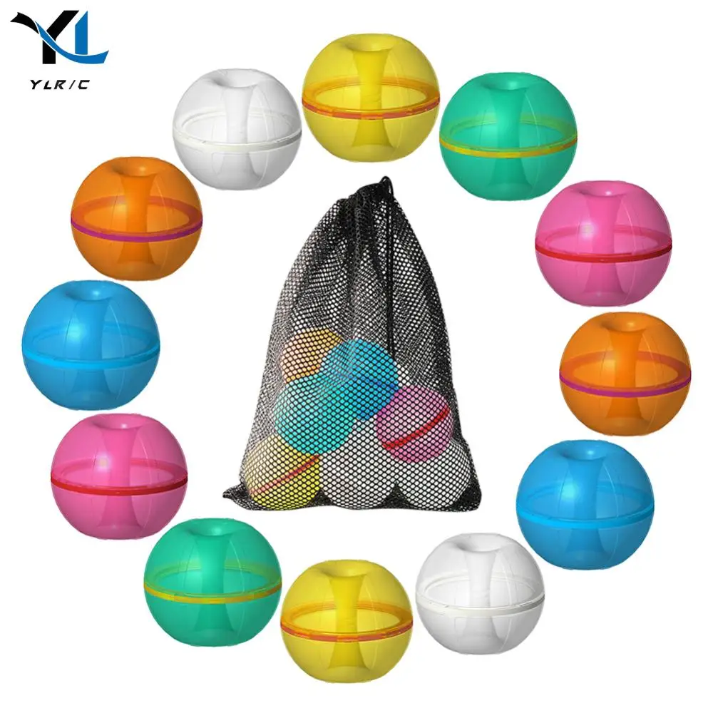 12 Pcs Magnetic Reusable Water Ball Self Sealing Water Splash Ball Fun Fight Game Self-Sealing Bomb for Summer Games