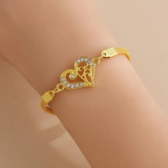 97915-7d9dce.jpeg Bracelets de Couple en forme de cœur d'amour pour femmes et hommes, couleur argent, Double couche, chaîne assortie, bijoux cadeau pour amoureux, 1 pièces
