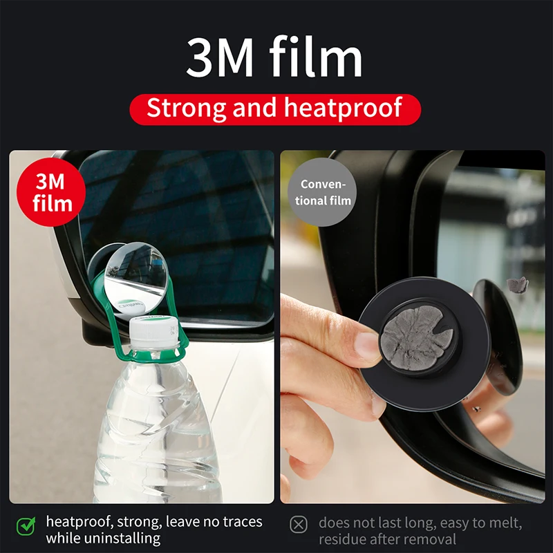 Baseus 2Pcs Car Mirror HD Convex Mirror Blind Spot Auto Rearview 360 Degree Wide Angle Vehicle Parking Rimless Mirrors