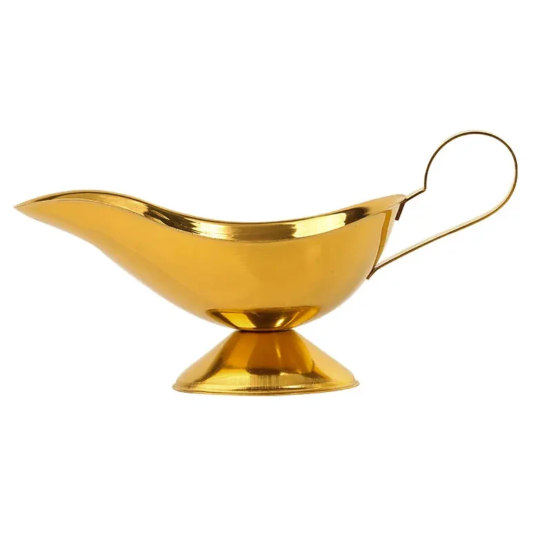 Stainless Steel Boat Sauce Storage Box 304 Sauce Dripless Lip Salt Spice Gravy Boat Kitchen Restaurant steak Sauce Lip