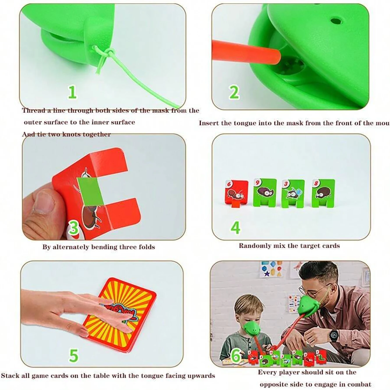 Funny Frog Tongue Game Desktop Game Multiplayer Party Frog Mouth Tongue Blowing Toy Parent-child Interaction Fun Masks