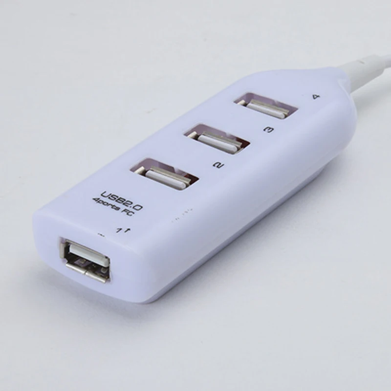 High Speed Universal USB Hub 4 Port USB 2.0 Hub with Cable Mini Hub Socket Pattern Splitter Cable Adapter for Laptop PC J17 4