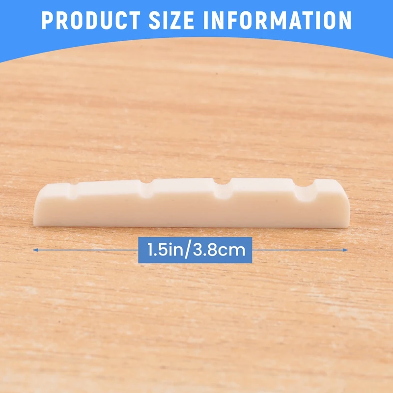 Pre-Slotted Flat Bottom Bone Bass Nut 38X3.5X5/4.5Mm for 4 String Fender PB JB Precision Bass Jazz Bass