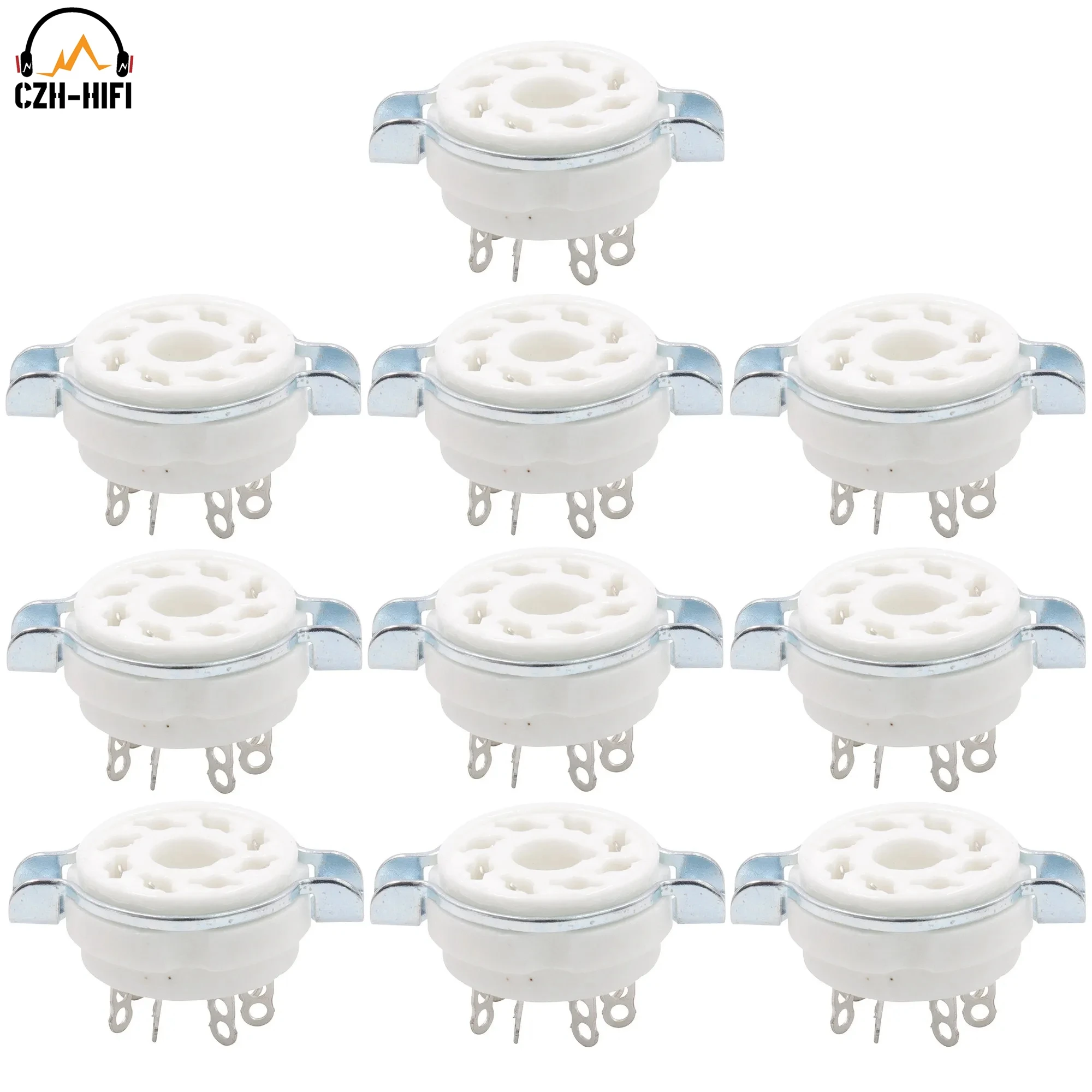 10PCS Chassis Montieren 8 Pin K8A Octal Keramik Rohr Steckdosen für KT88 KT66 6SN7 5AR4 GZ34 5881 6V6 5U 4G 6550 6J7 6SJ7