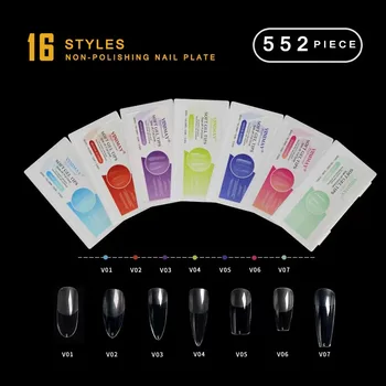 VINIMAY 16 Styles 522pcs Fake Nails No-Trace French Full/Half Nail Tips False Acrylic Nail Tips UV Gel Manicure Fake Nail Tips 1