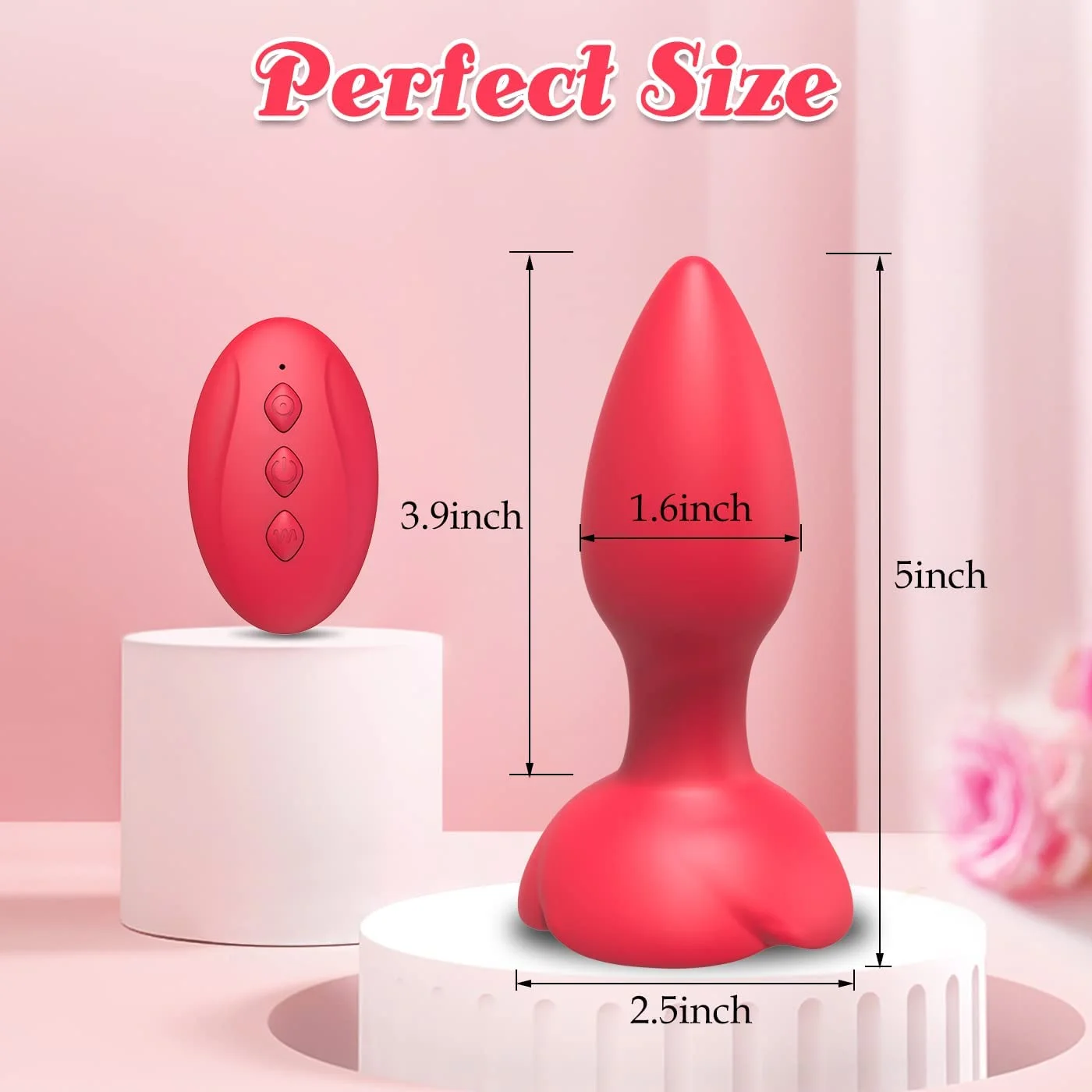 Vibratore rosa Butt plug anale Massaggiatore prostatico maschile Stimolatore clitorideo Masturbatore telecomandato Giocattolo del sesso per_voghion.com