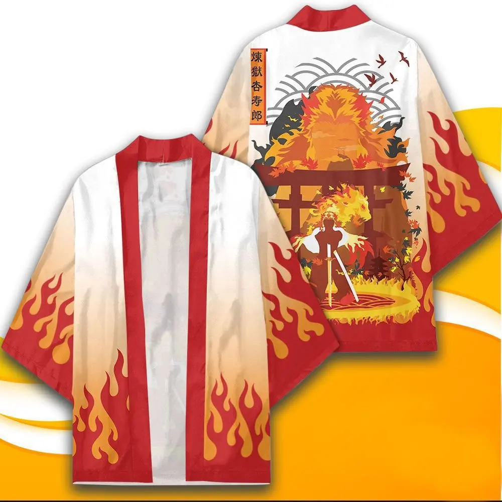 Japanese Anime Character Kamado Tanjiro 3D Printed Kimono Traditional Unisex Cosplay Haori Kamado Nezuko Yukata Cardigan