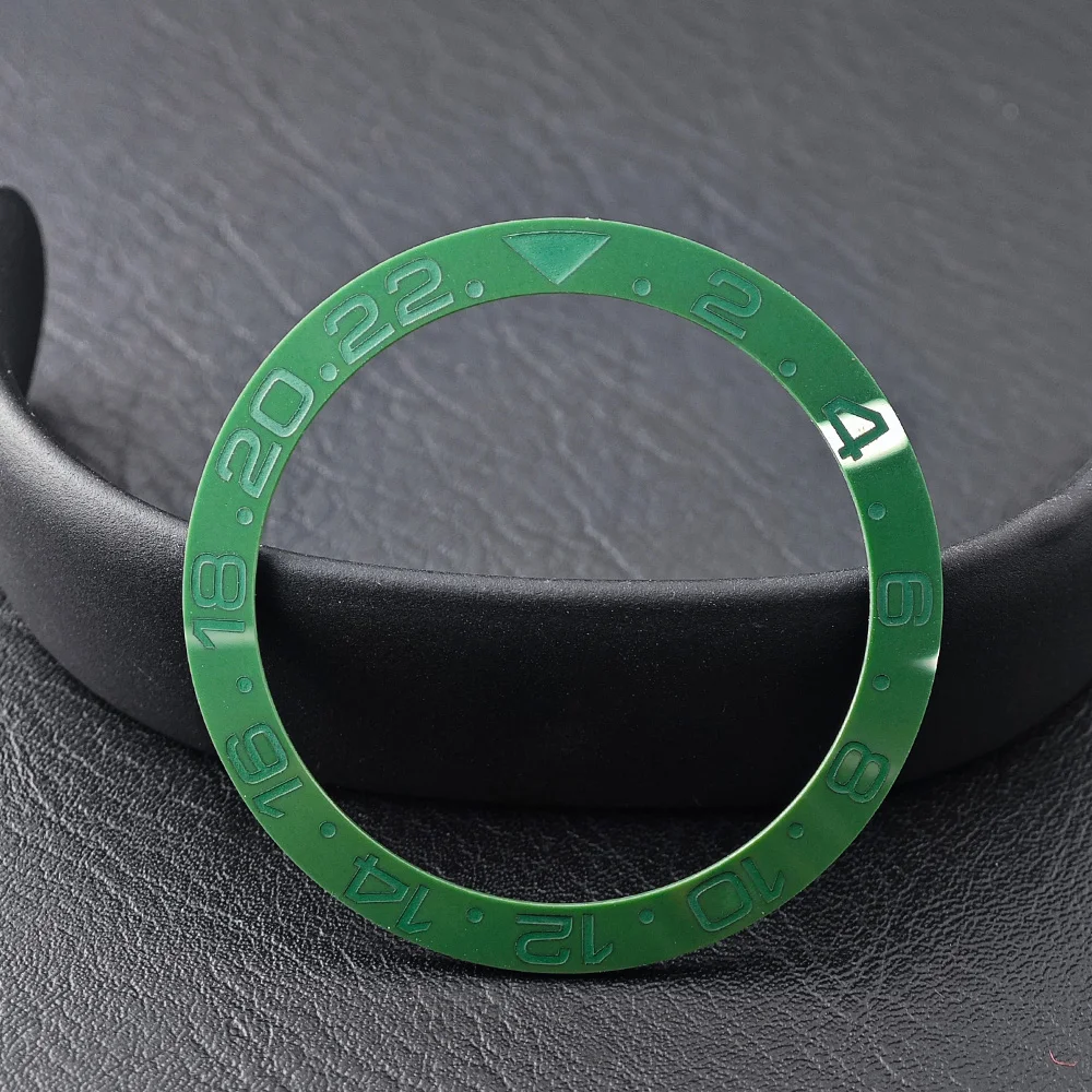 Men's Watch Replacement Bezel Insert with Tilted Ceramic and Carbon Fiber Texture