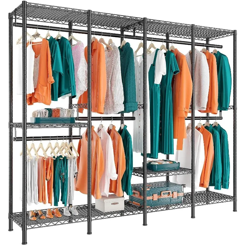 

Clothes Rack, Clothing Garment Rack Closet Heavy Duty Clothes Freestanding Portable Clothes Rack Metal Clothing Racks