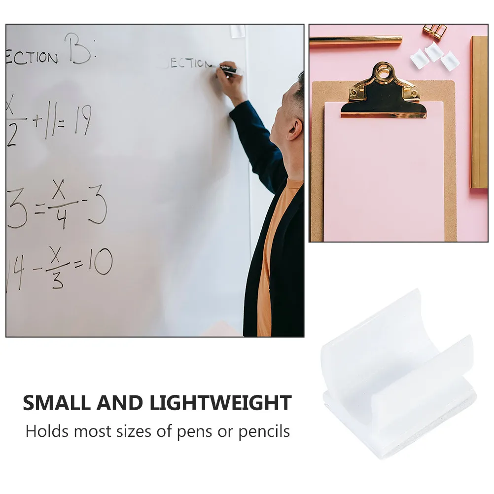 펜 고정 클램프 50 100 125 200 250pcs 화이트 보드 마커 홀더 클립 교실 책상 사용을위한 플라스틱 접착 버클